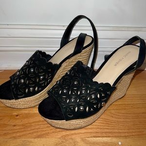 MARC FISHER | Black Detailed Wedge sandals size 9.5